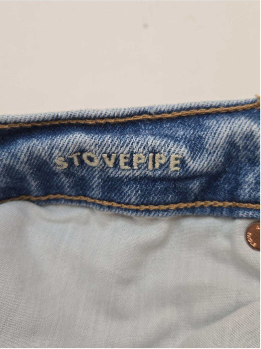 American Eagle Strigid Stovepipe Jeans High Rise Straight Leg 90s Y2K 8 Short - Picture 4 of 9